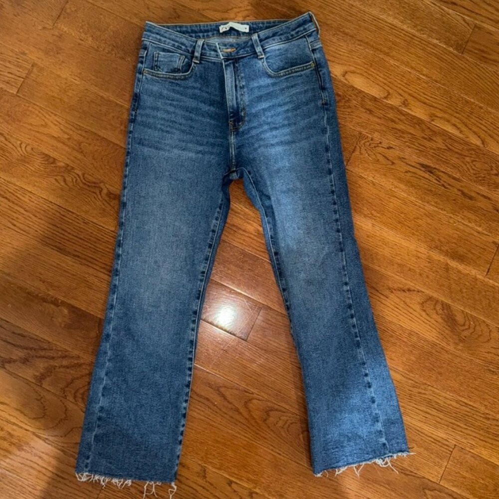 Zara Medium Wash Straight Jeans